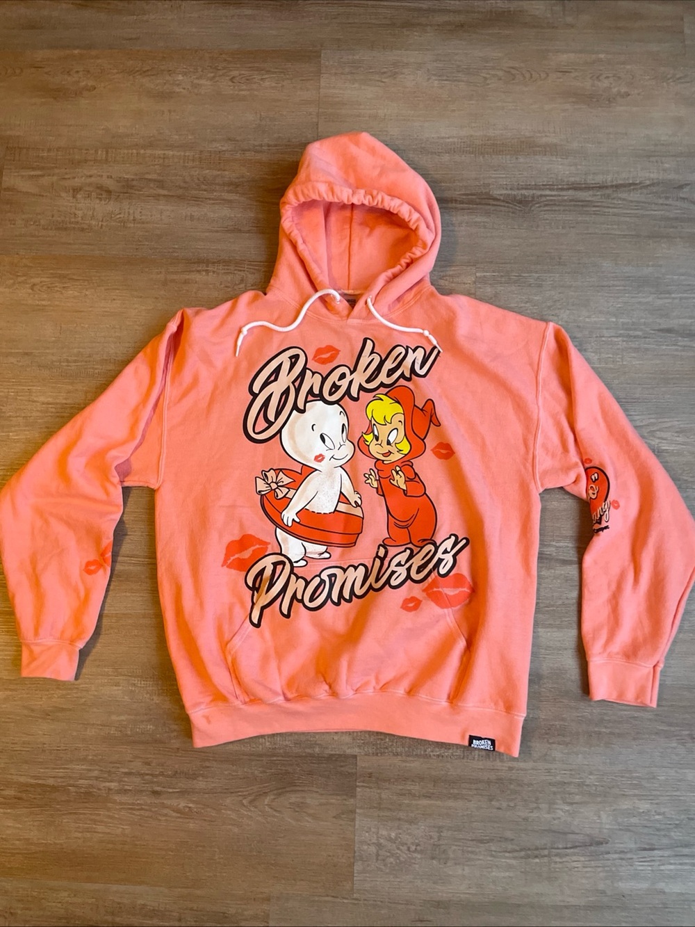 Broken Promises x Casper Lil Boo Thang Coral Pink Unisex Hoodie Large